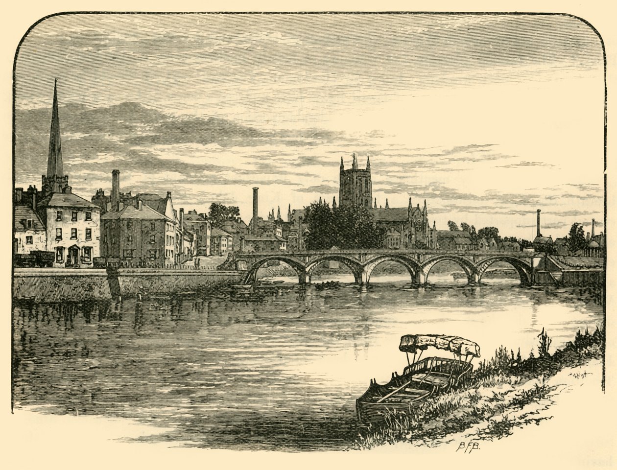 Worcester, fra Railway Bridge, 1898. af Unbekannt