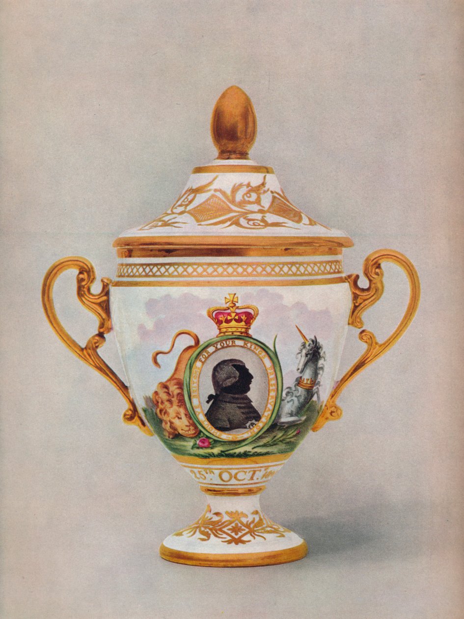 Worcester vase til minde om det gyldne jubilæum for kong George III, c1809 af Unbekannt
