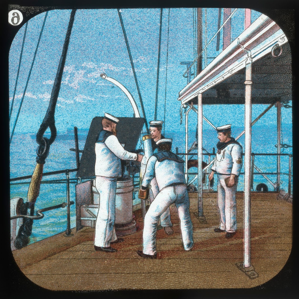 Arbejder en 3-pund -- H.M.S. Blake, c1900. af Unbekannt