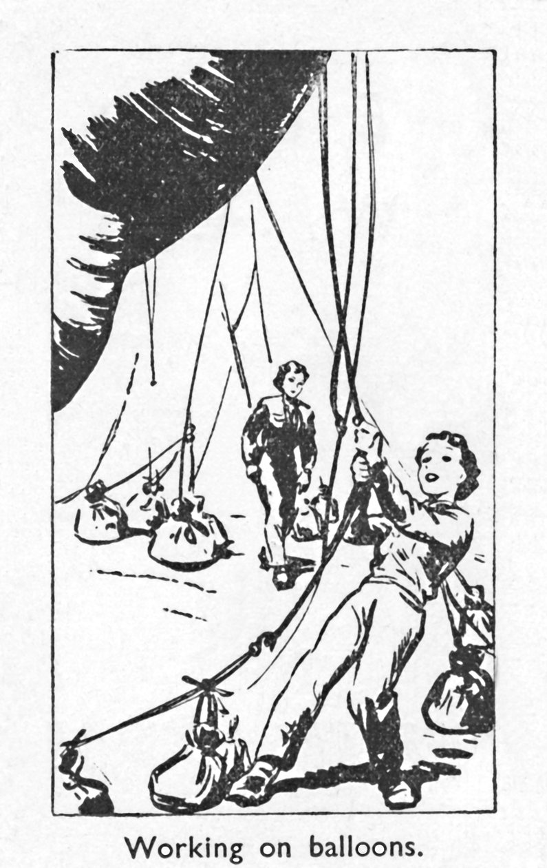 Arbejder på balloner, 1940 af Unbekannt