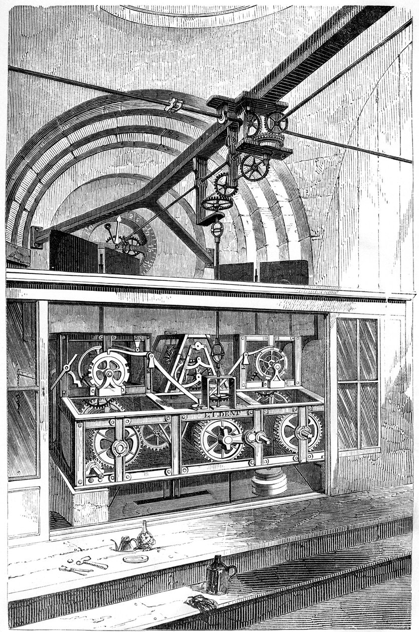 Arbejdsdele af uret på Royal Exchange, London, 1866 af Unbekannt
