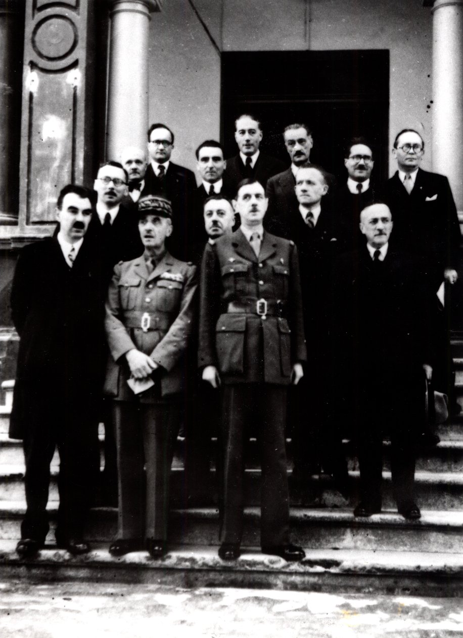 Anden Verdenskrig: De Gaulle med fransk eksilregering i Algeriet, 1943 af Unbekannt