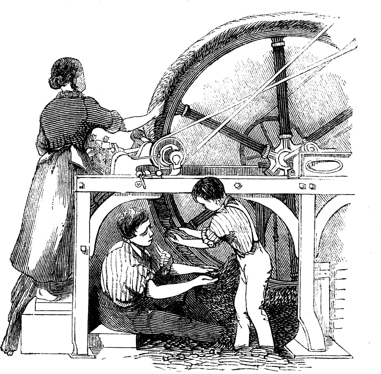Kamgarnfremstilling, c1845 af Unbekannt