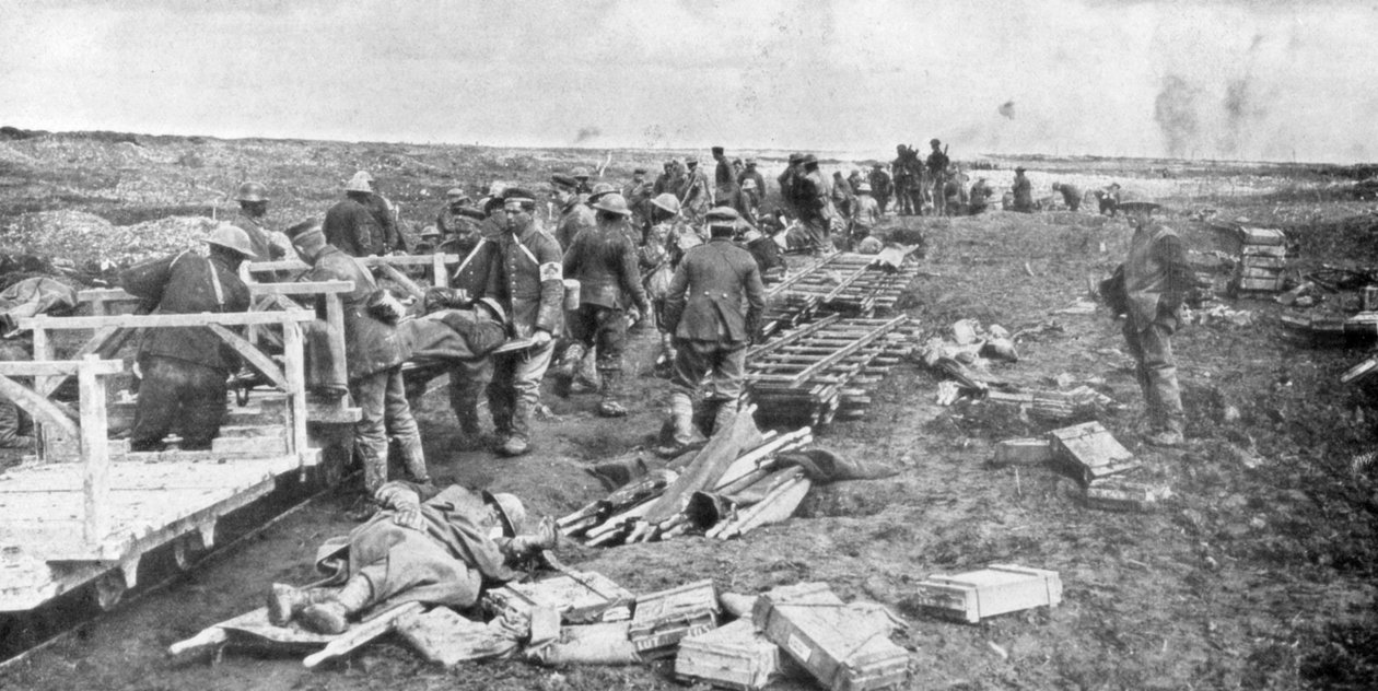 Sårede evakueringssted, Vimy, Frankrig, Første Verdenskrig, april 1917 af Unbekannt
