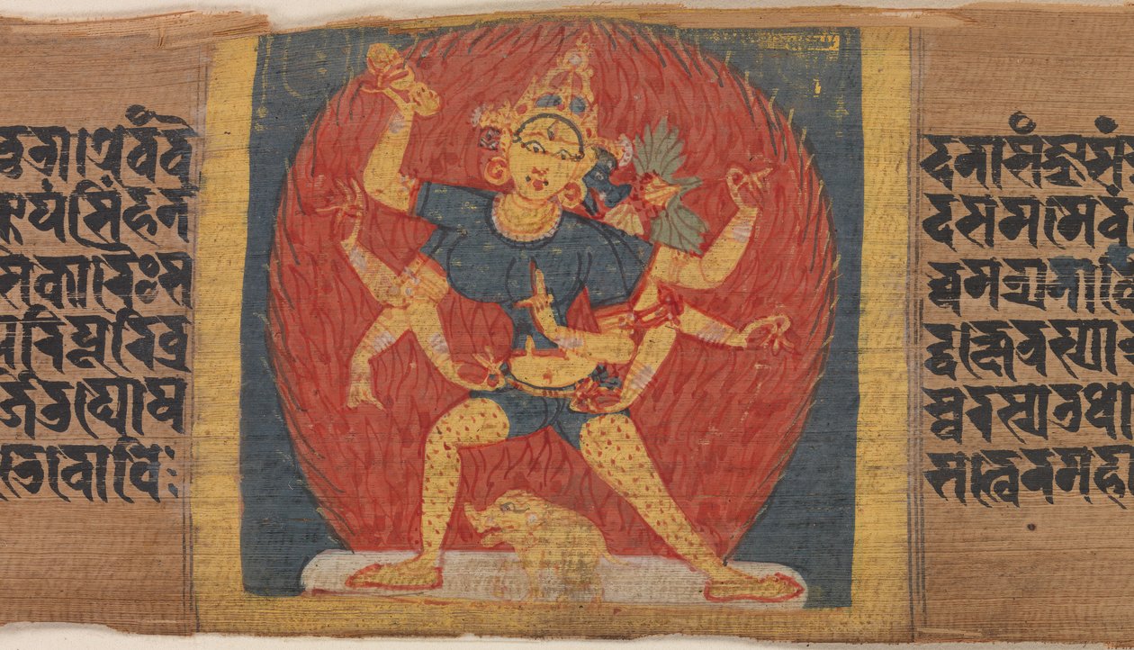 Den vrede ottearmede og treansigtede gudinde Tara Marichi..., ca. 1090. af Unbekannt