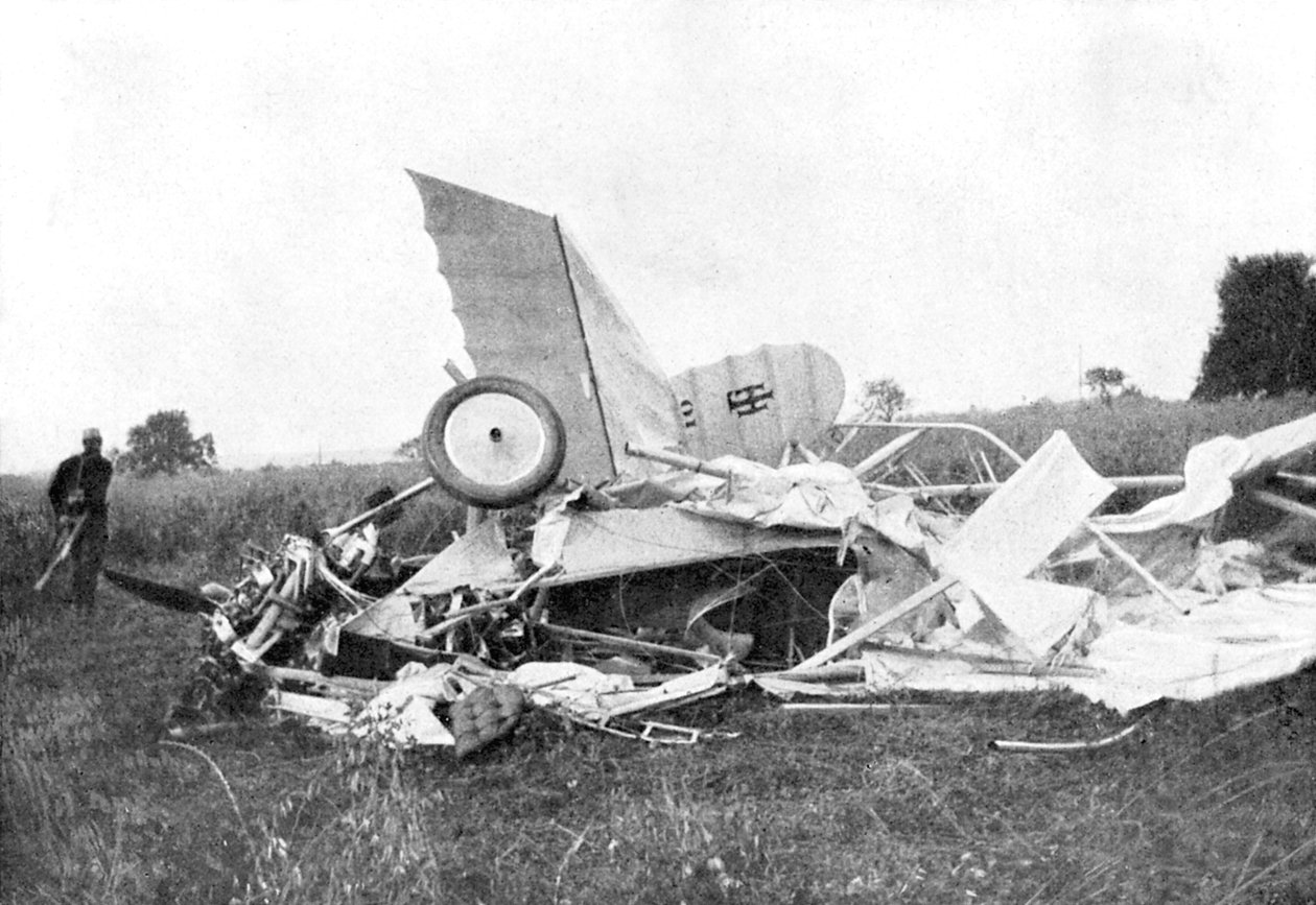Vrag af fly, hvori den britiske pilot Flight-løjtnant Warneford blev dræbt, 1915 af Unbekannt
