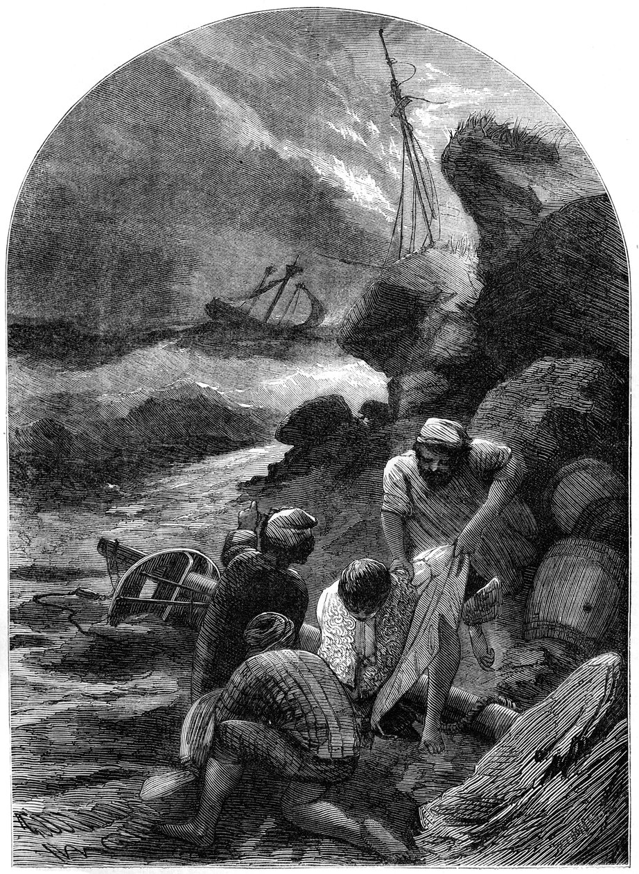 Wreckers stripper liget af Sir C Shovel, 1707, 19. århundrede af Unbekannt