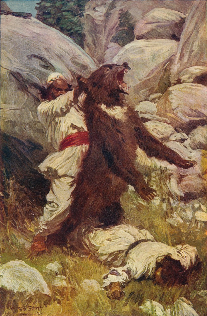 Brydning med en bjørn, c1912 af Unbekannt