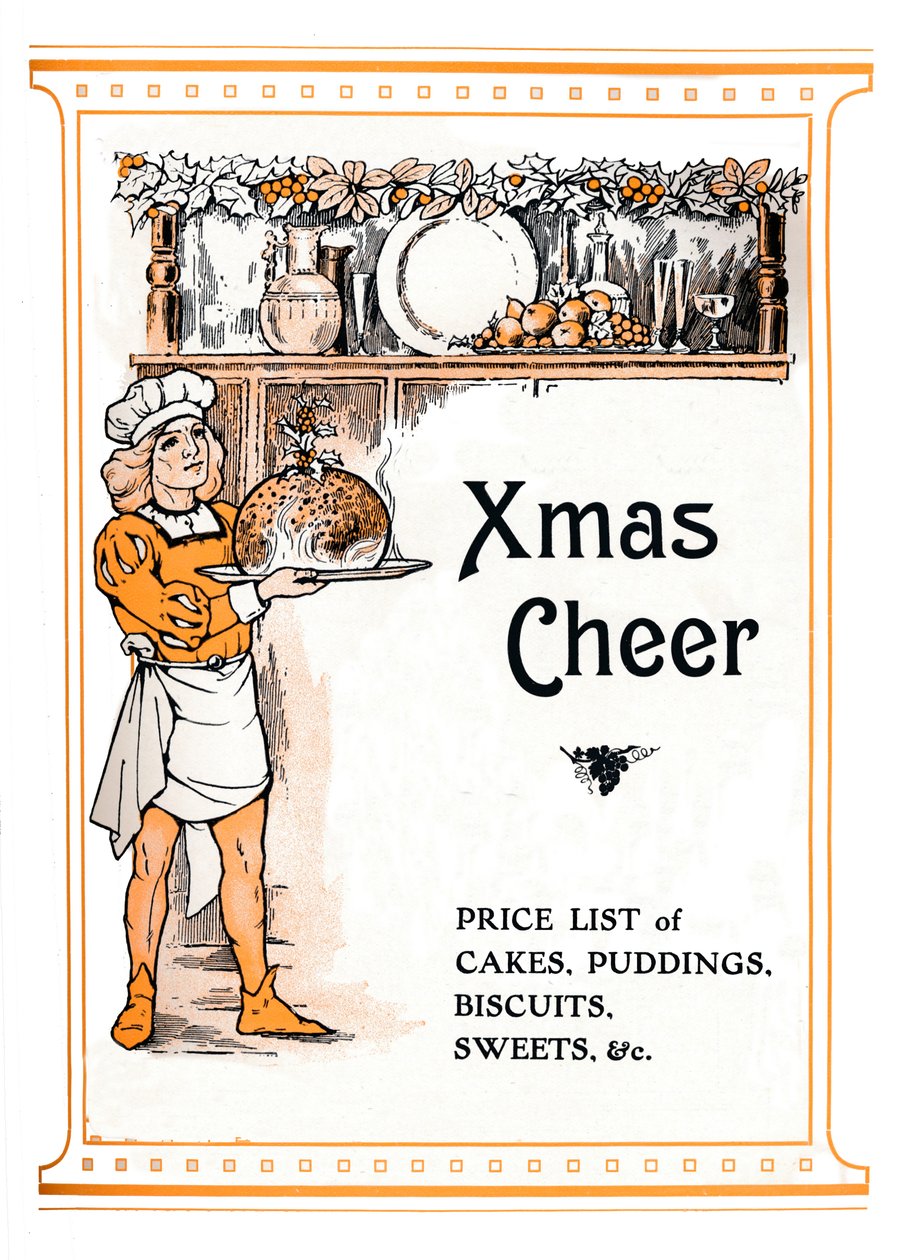 Xmas Cheer - Prisliste over kager, buddinger, kiks, slik og c., 1910 af Unbekannt