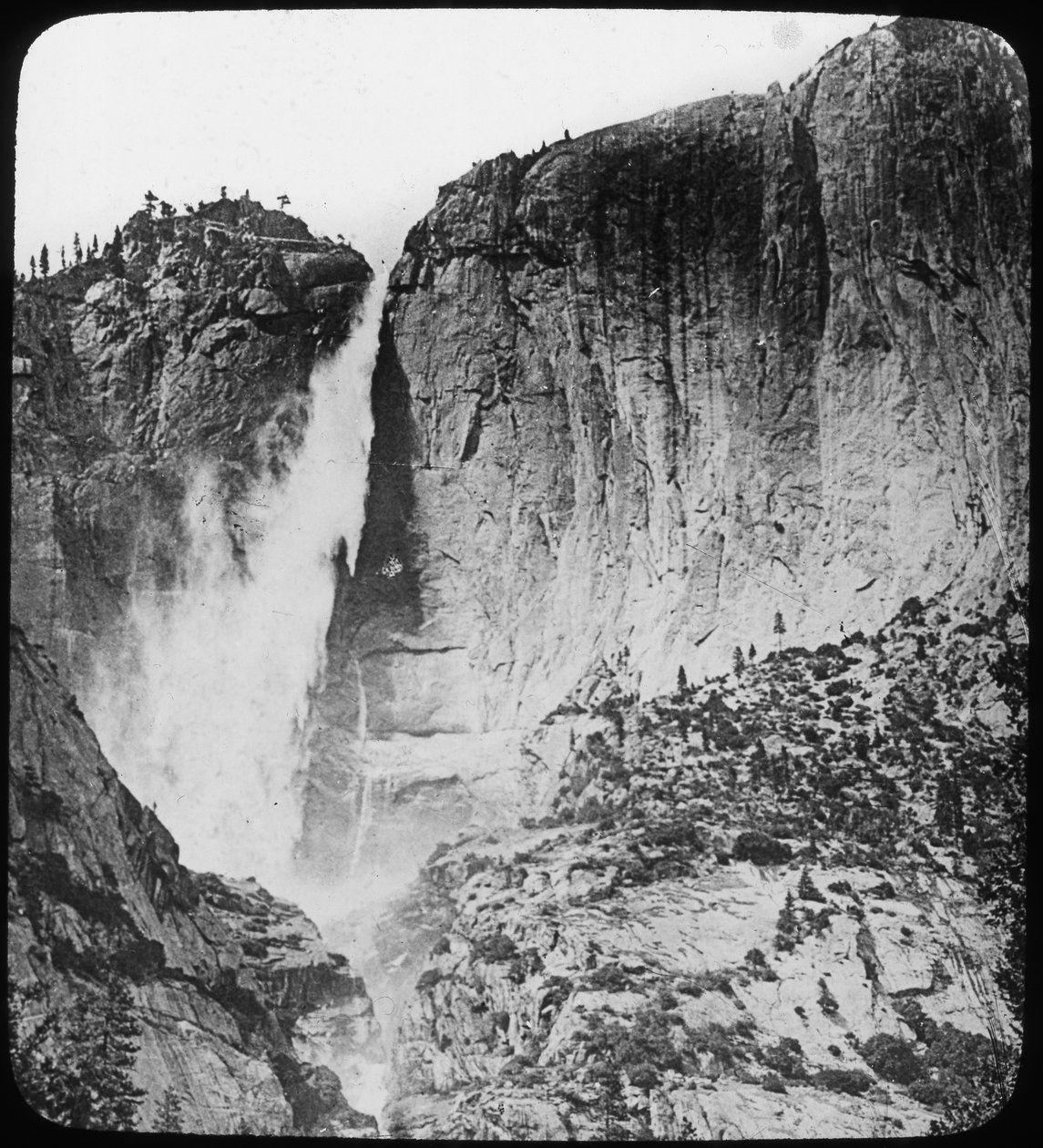 Yosemite Falls, Yosemite National Park, Californien, USA, slutningen af det 19. eller begyndelsen af det 20. århundrede af Unbekannt
