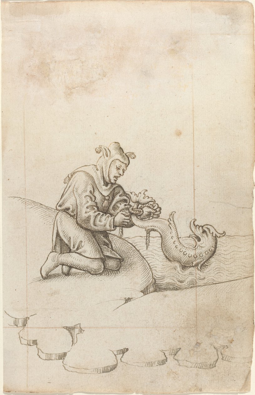 Du binder en delfin ved halen [fol. 17 recto], ca. 15121515. af Unbekannt