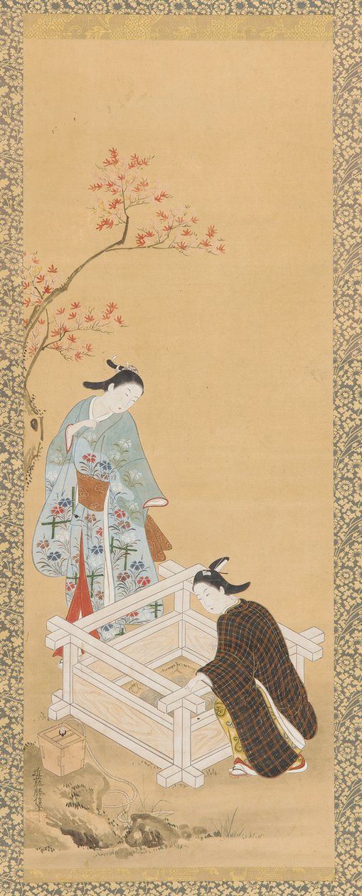 Ungdom og en jomfru nær en brønd, Edo-periode, 1615-1868. af Unbekannt