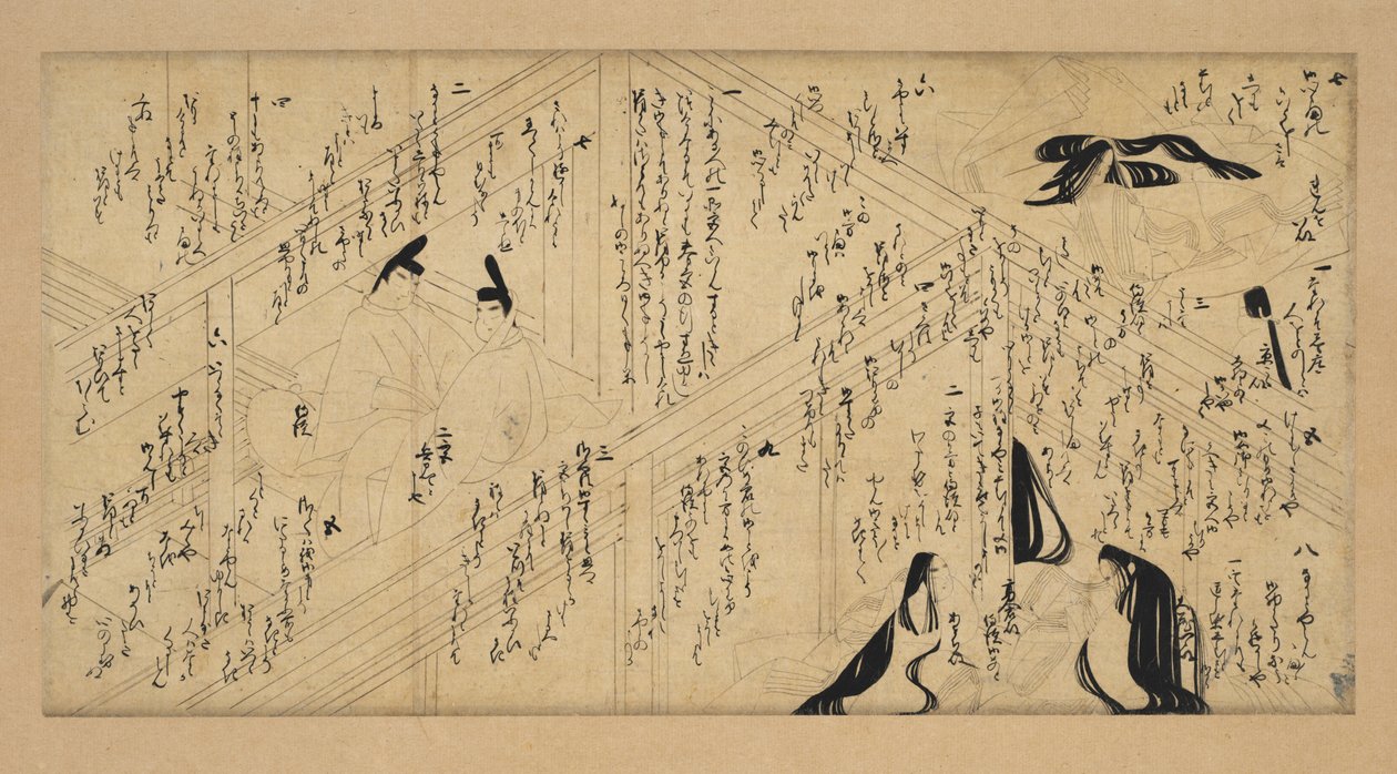 Yutokoro Story Picture Scroll, 1336-92. af Unbekannt