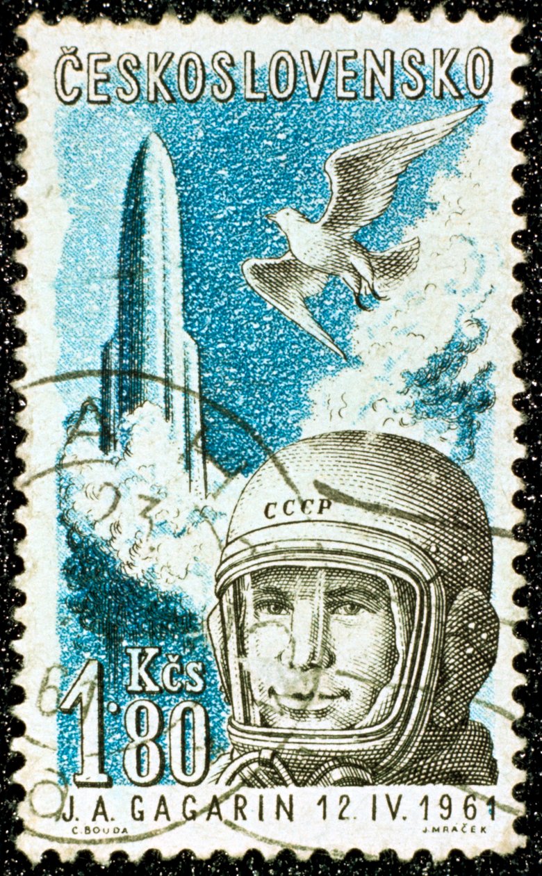 Yuri Gagarin, sovjetisk russisk kosmonaut, 1961 af Unbekannt