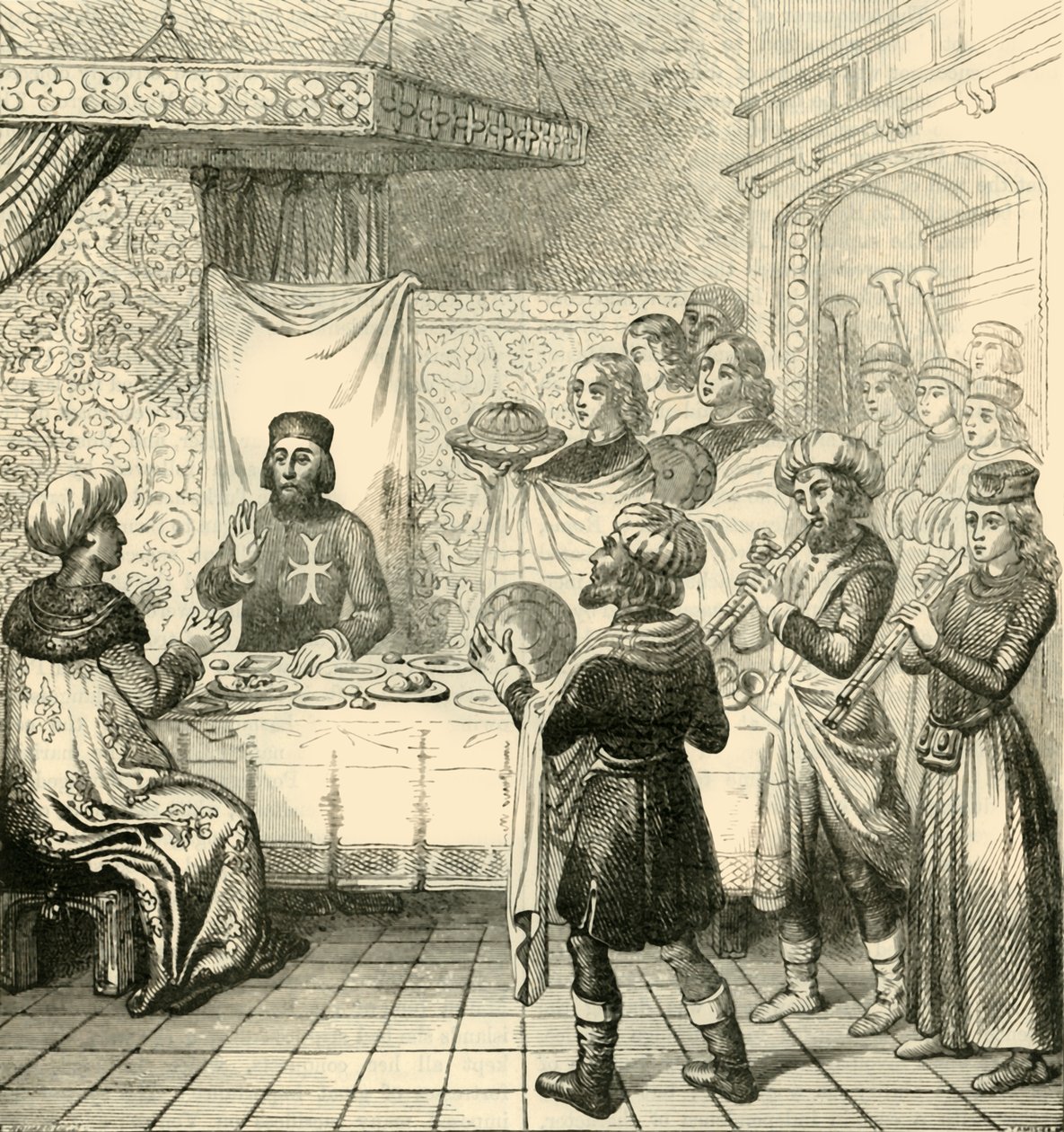 Zizim spisning med stormesteren på Rhodos, 1890. af Unbekannt