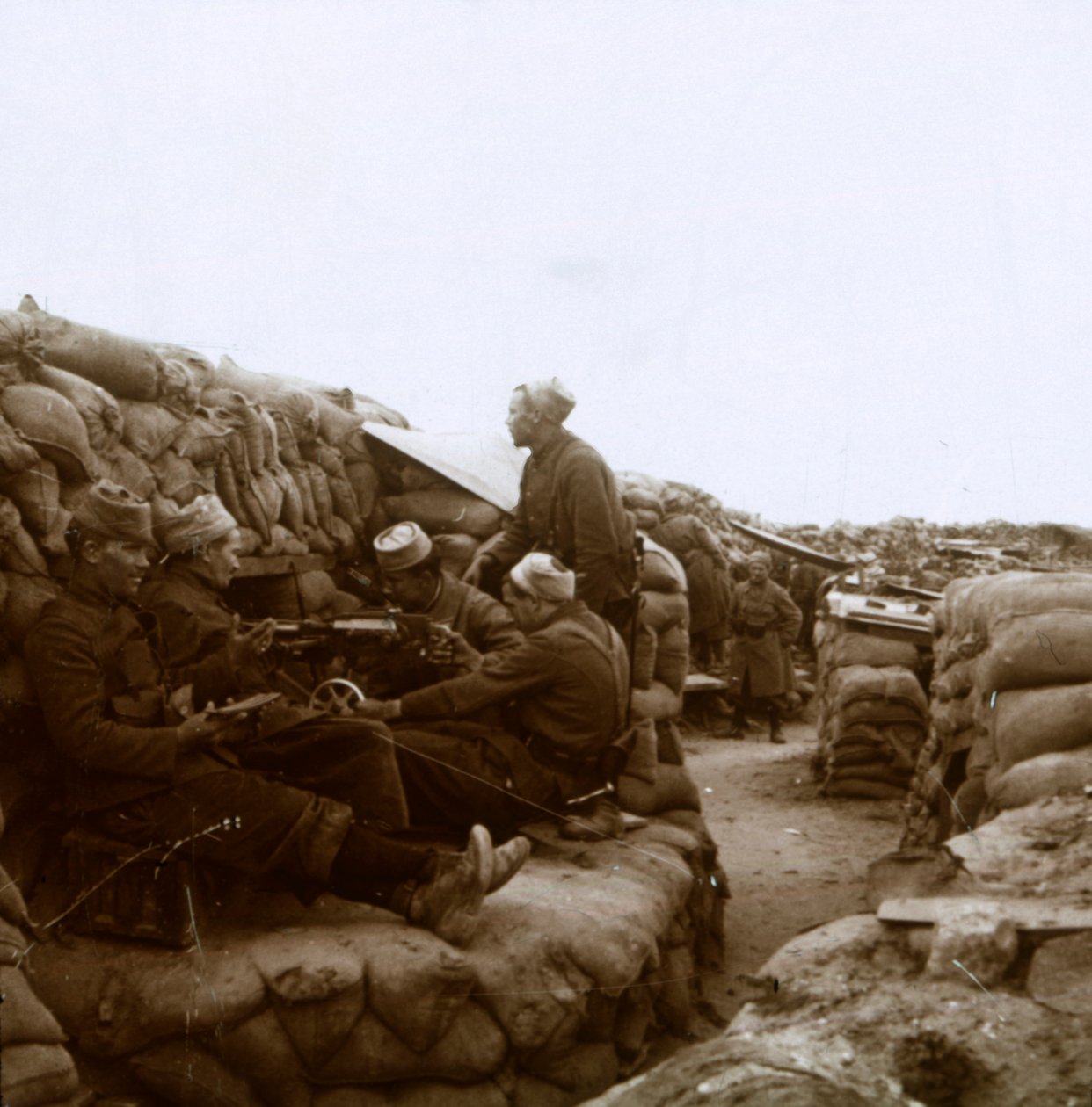 Zouave nær floden Yser, Nieuwpoort, Flandern, Belgien, c1914-c1918 af Unbekannt