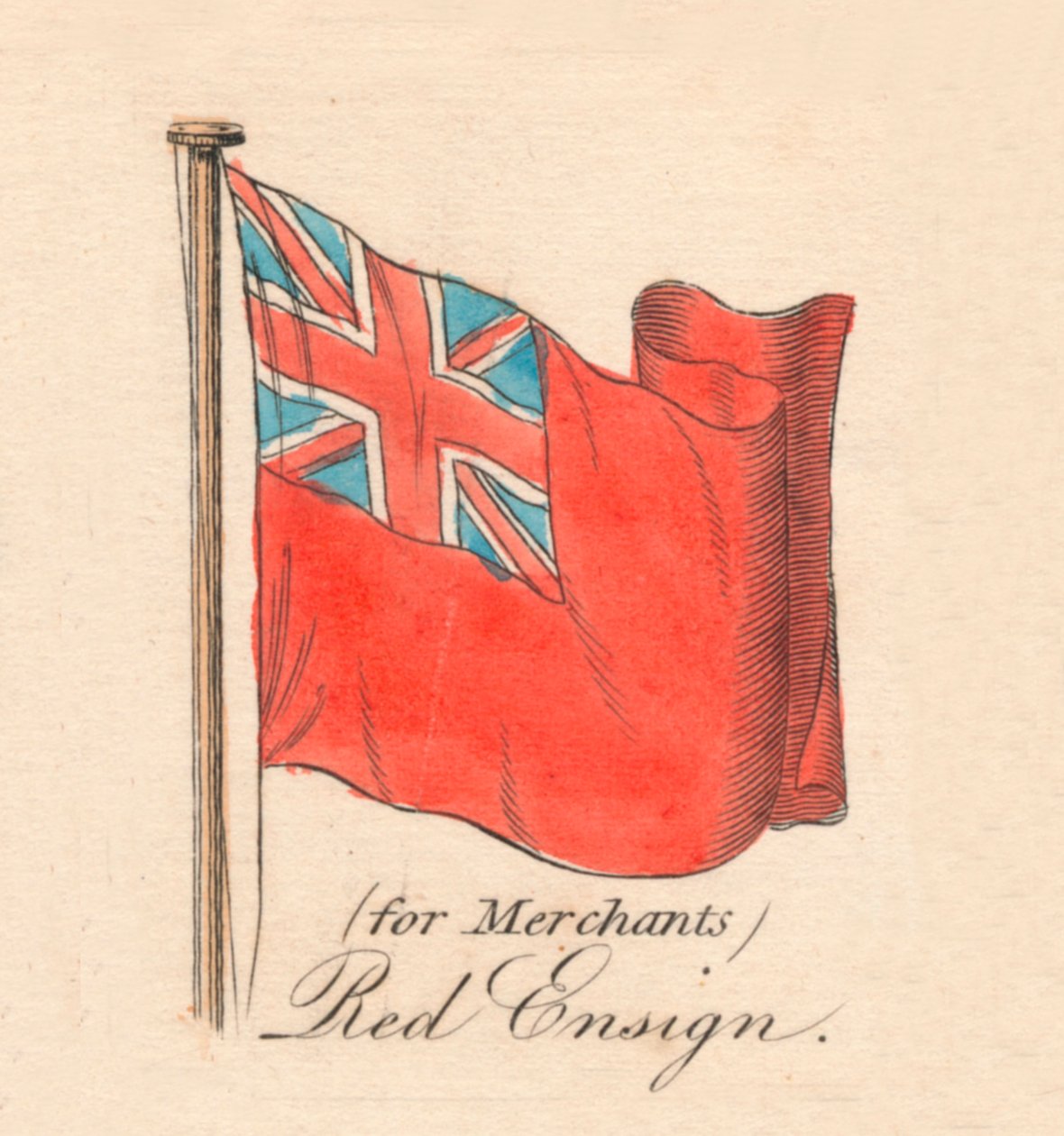 for Købmænds Røde Fændrik, 1838 af Unbekannt