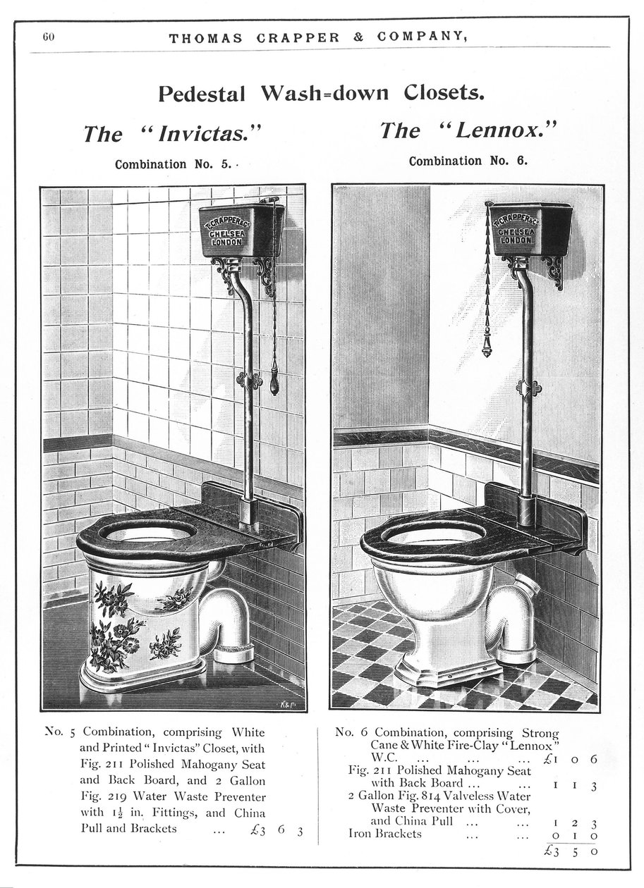 Sokkeltoilet modeller, udstyret med skylning af Unbekannt