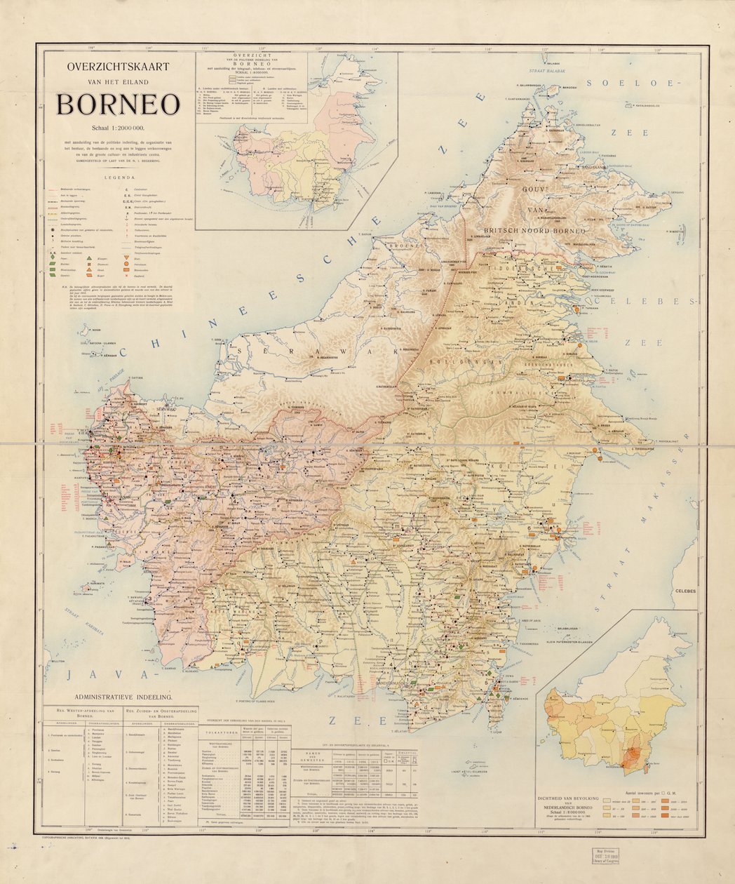 fjernt kort over øen Borneo af Unbekannt