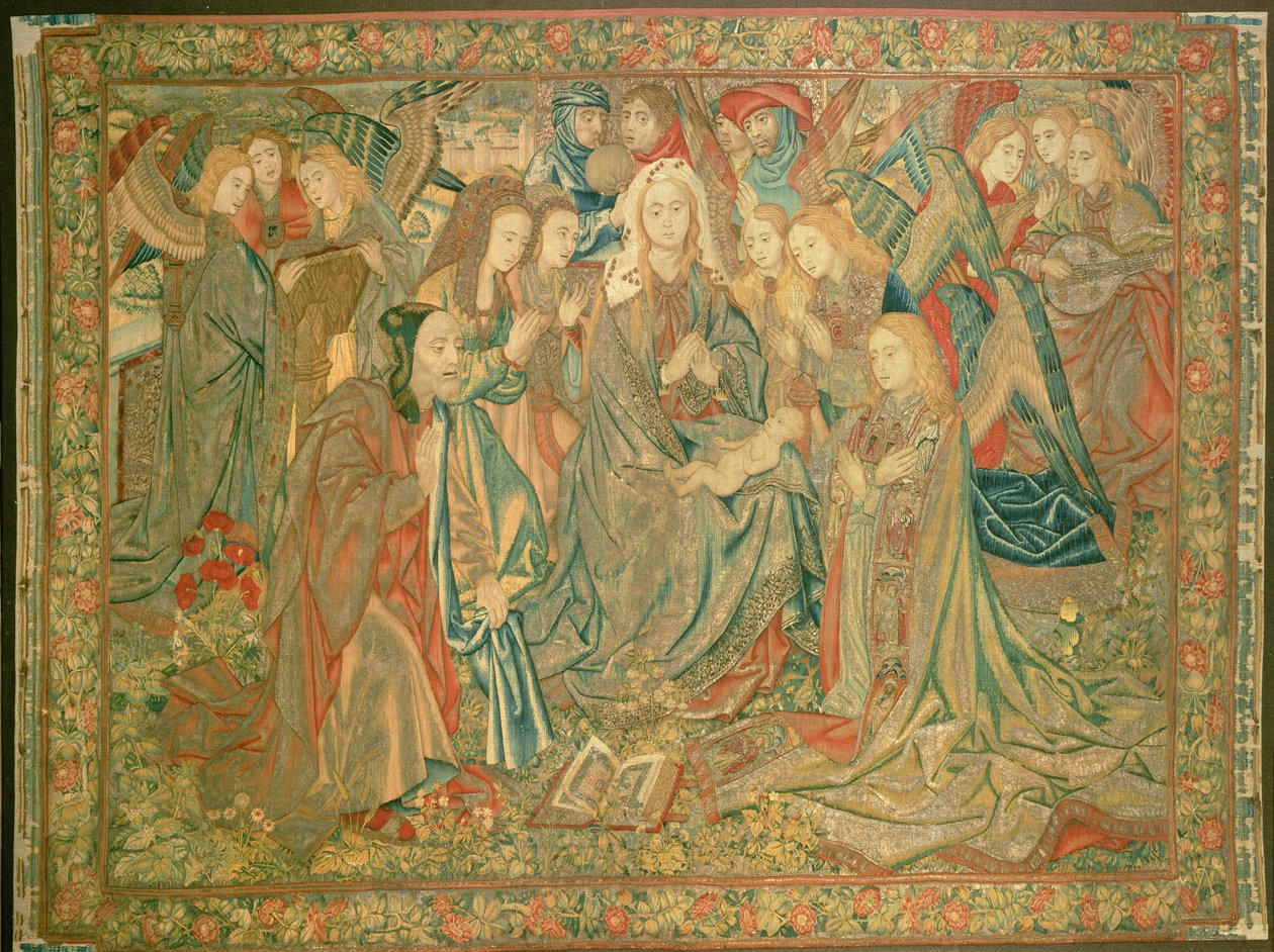 Tilbedelse af Kristusbarnet (Tapestry) af Unbekannt Unbekannt