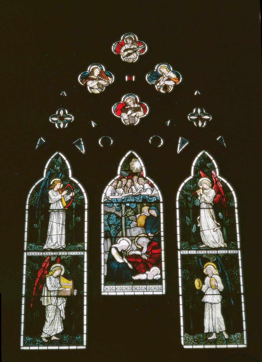 Angels and the Nativity af Sir Edward Burne-Jones (1833-98) af Unbekannt Unbekannt