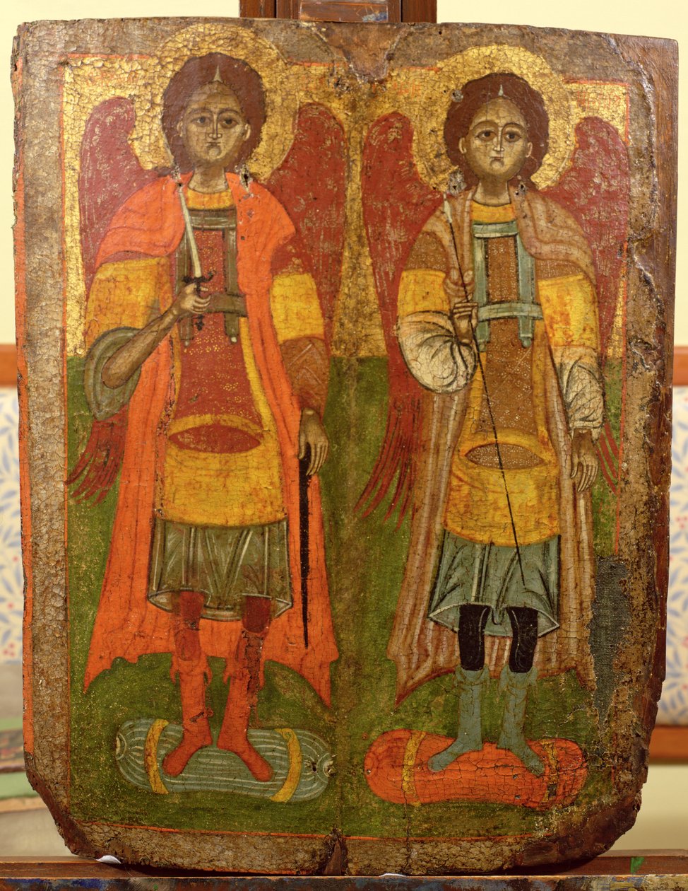 Ærkeenglene Michael og Gabriel, byzantinsk ikon, tidlig periode, 10.-11. århundrede af Unbekannt Unbekannt