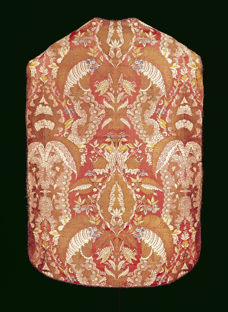 Chasuble, blondemønstret silke, fransk, ca. 1720 af Unbekannt Unbekannt