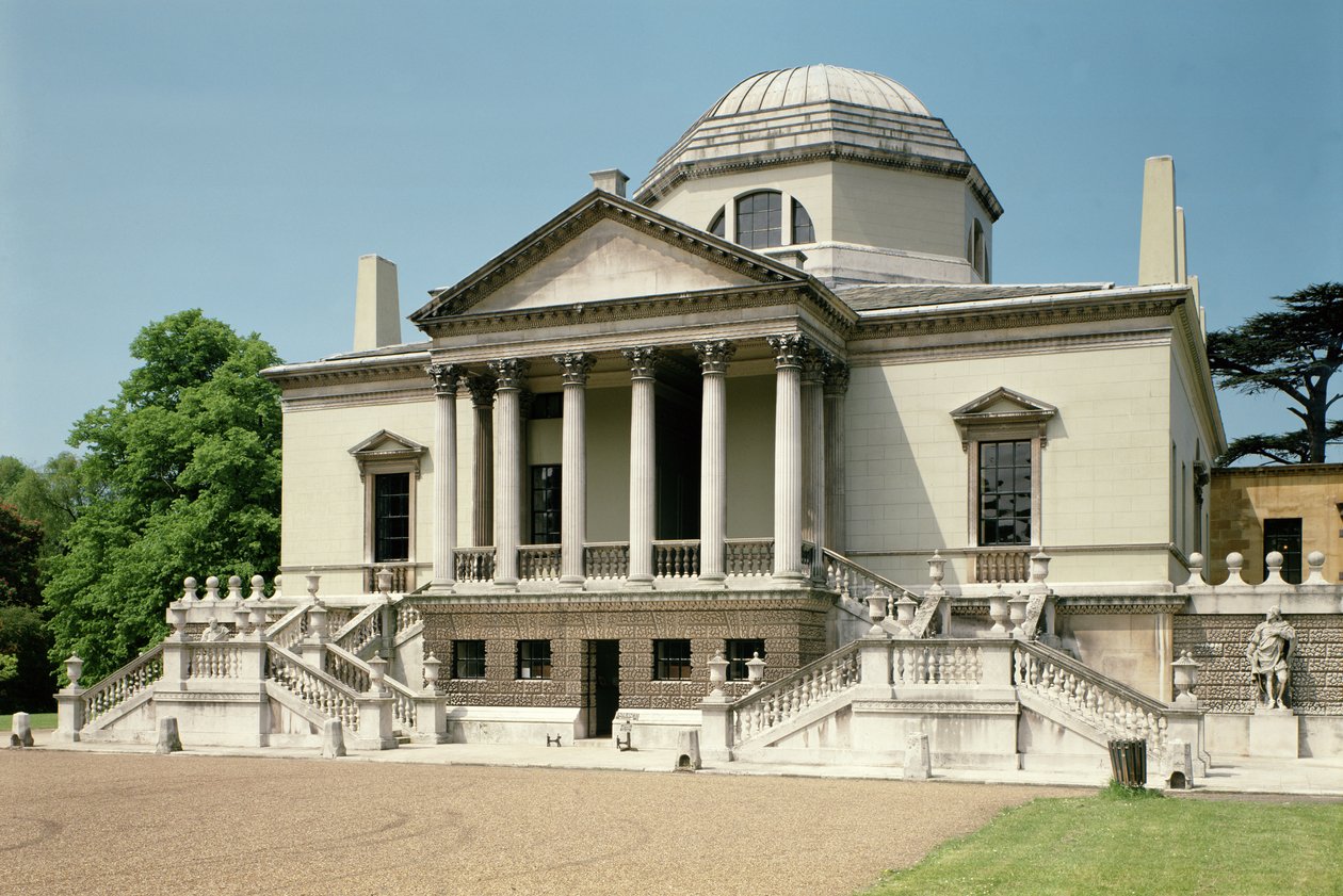 Chiswick House, udvendig udsigt over østen, London, Storbritannien, 1725-29 af Unbekannt Unbekannt