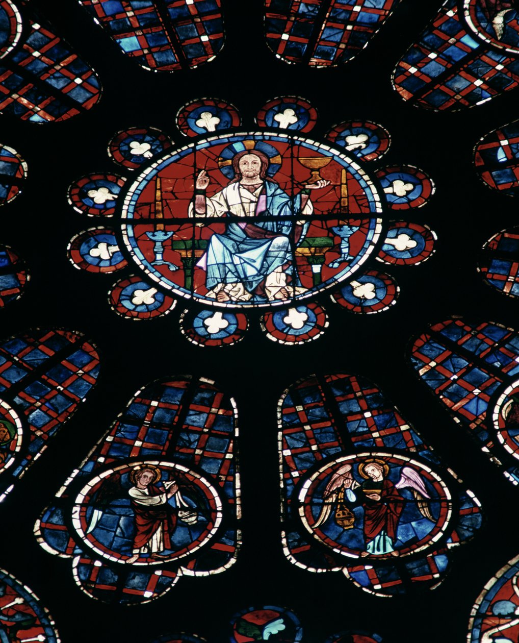 Kristus i Majestæt; sydrosevindue, c.1226 af Unbekannt Unbekannt
