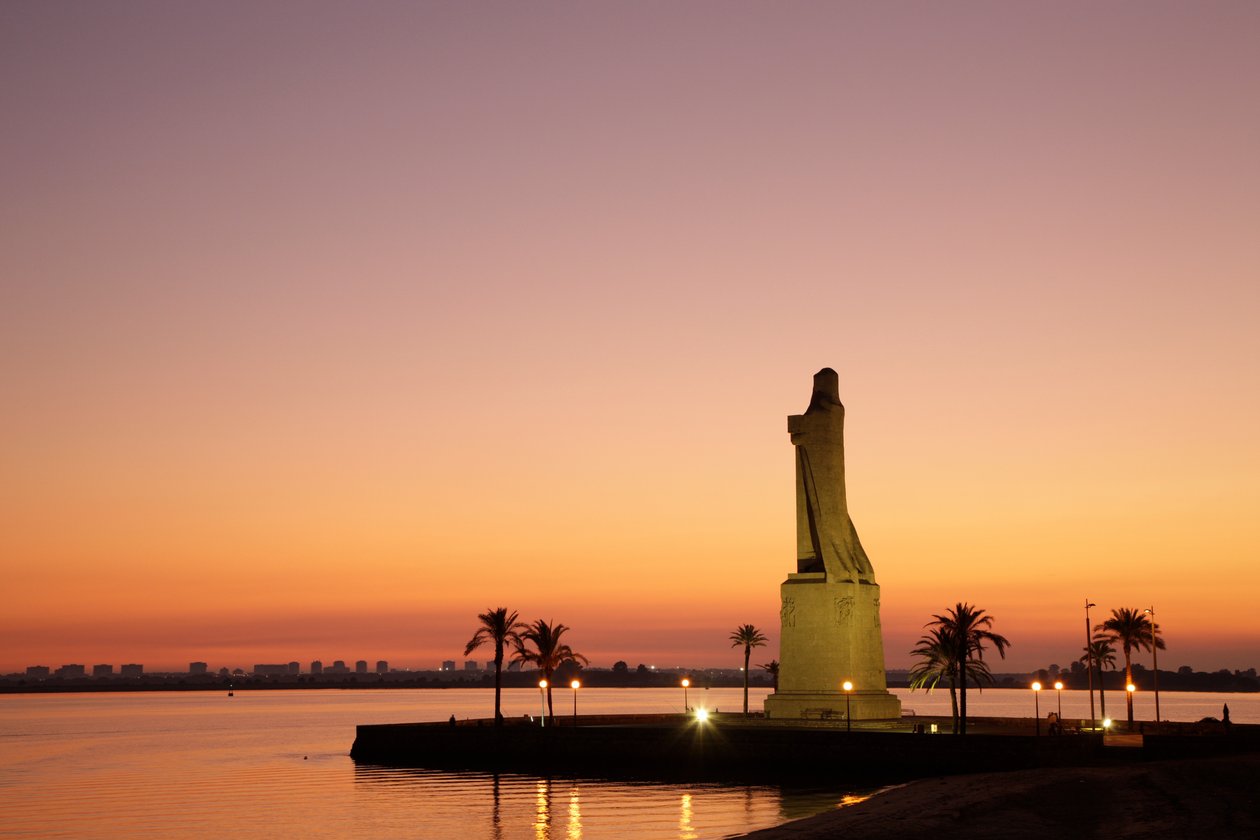 Columbus-monument skulpteret af Gertrude V. Whitney ved Punta del Sebo nær Huelva, Huelva-provinsen, Andalusien, Sydspanien. af Unbekannt Unbekannt