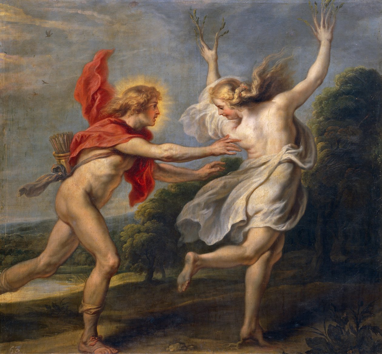 Daphne og Apollo (olie) af Unbekannt Unbekannt