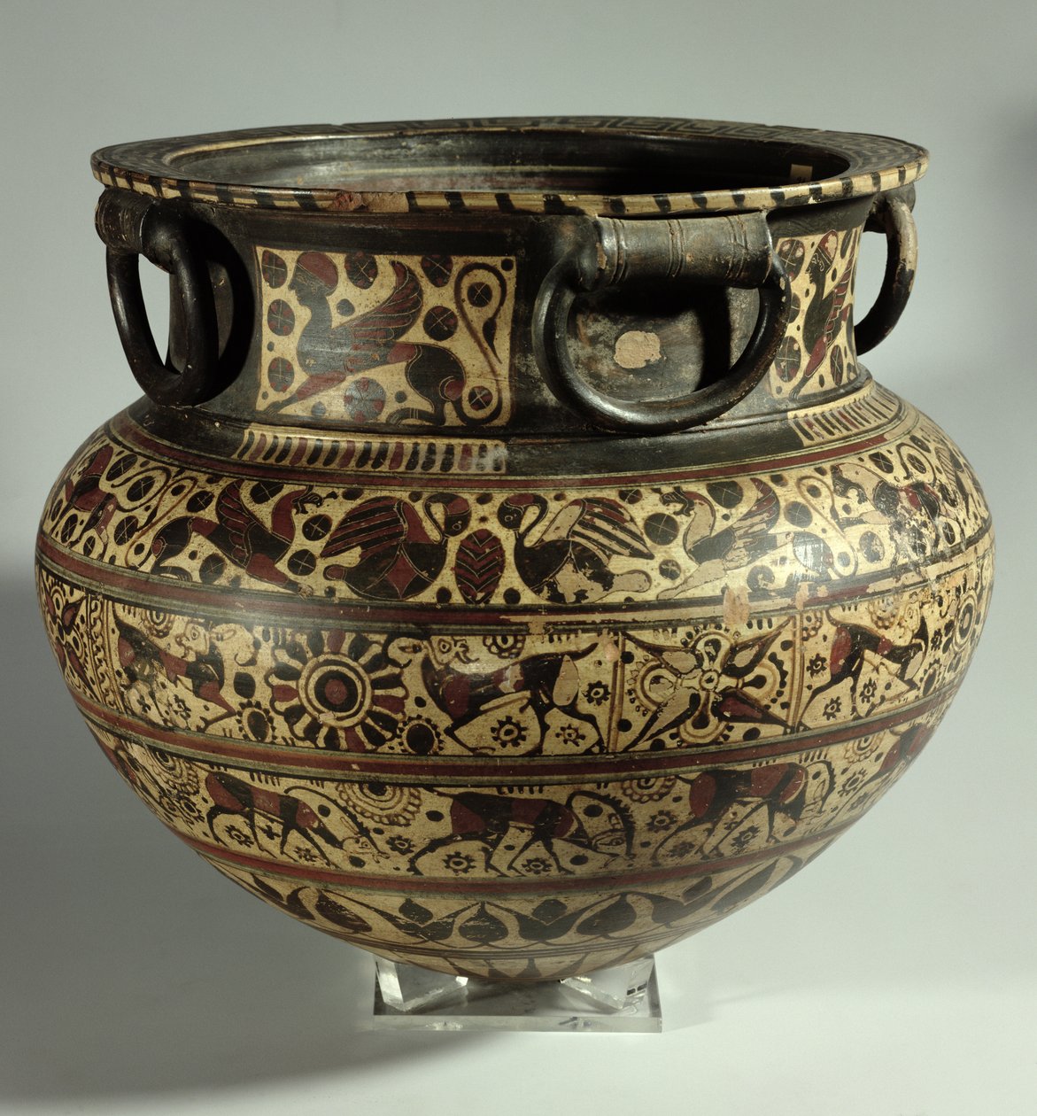 Østgræske orientaliserende dinoer, mellem vild ged stil, fra Cerveteri, ca. 615 f.Kr. (keramik) af Unbekannt Unbekannt