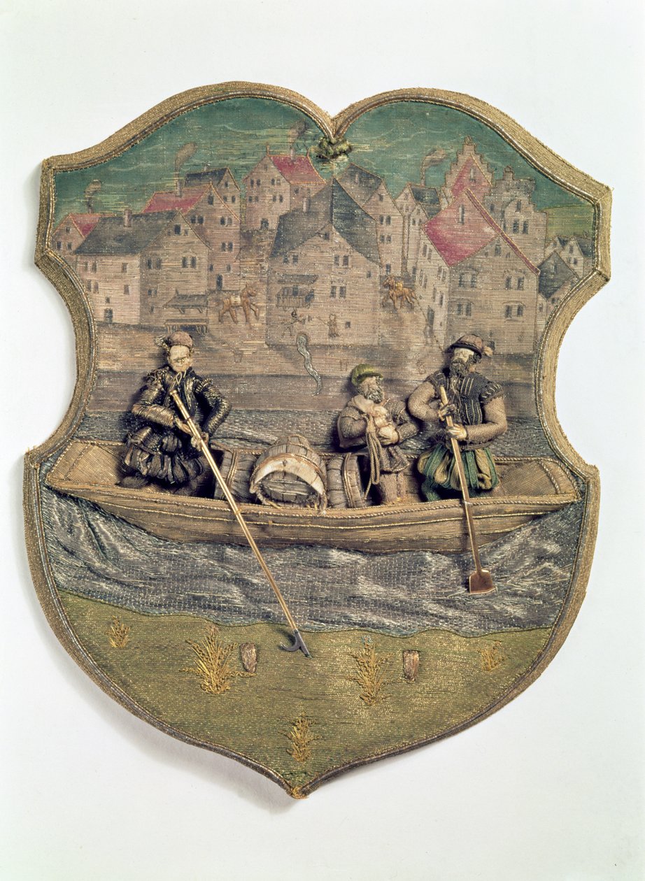 Broderet laugssymbol udført af Wolf Popp, Passau, ca. 1574-5 af Unbekannt Unbekannt