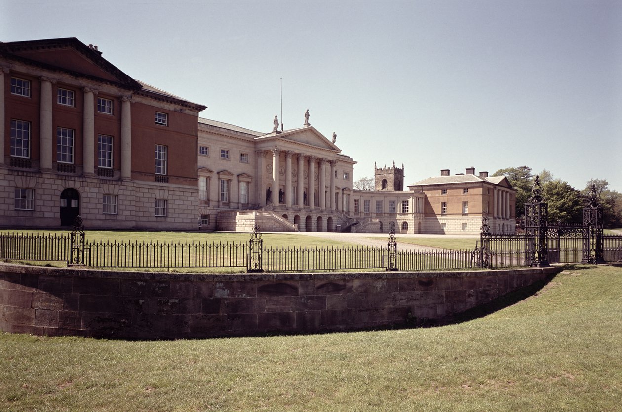 Ydre af sydfronten, Kedleston Hall, Derbyshire, bygget 1759-65 af Unbekannt Unbekannt