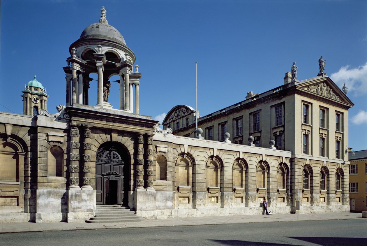 Ydre af den forreste quad på The Queens College, Oxford, bygget 1709-34 af Unbekannt Unbekannt
