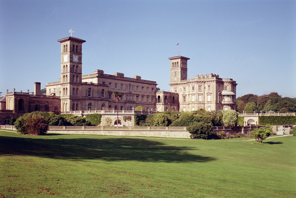Udvendig udsigt, Osborne House, Isle of Wight af Unbekannt Unbekannt