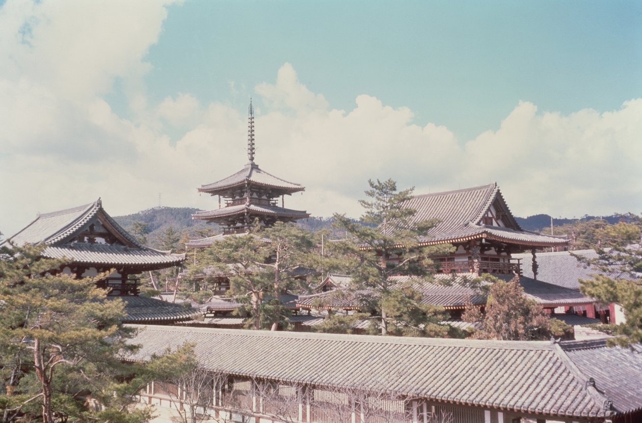 Horyu-ji-templet, Nara-præfekturet, Japan, bygget i 607 e.Kr af Unbekannt Unbekannt