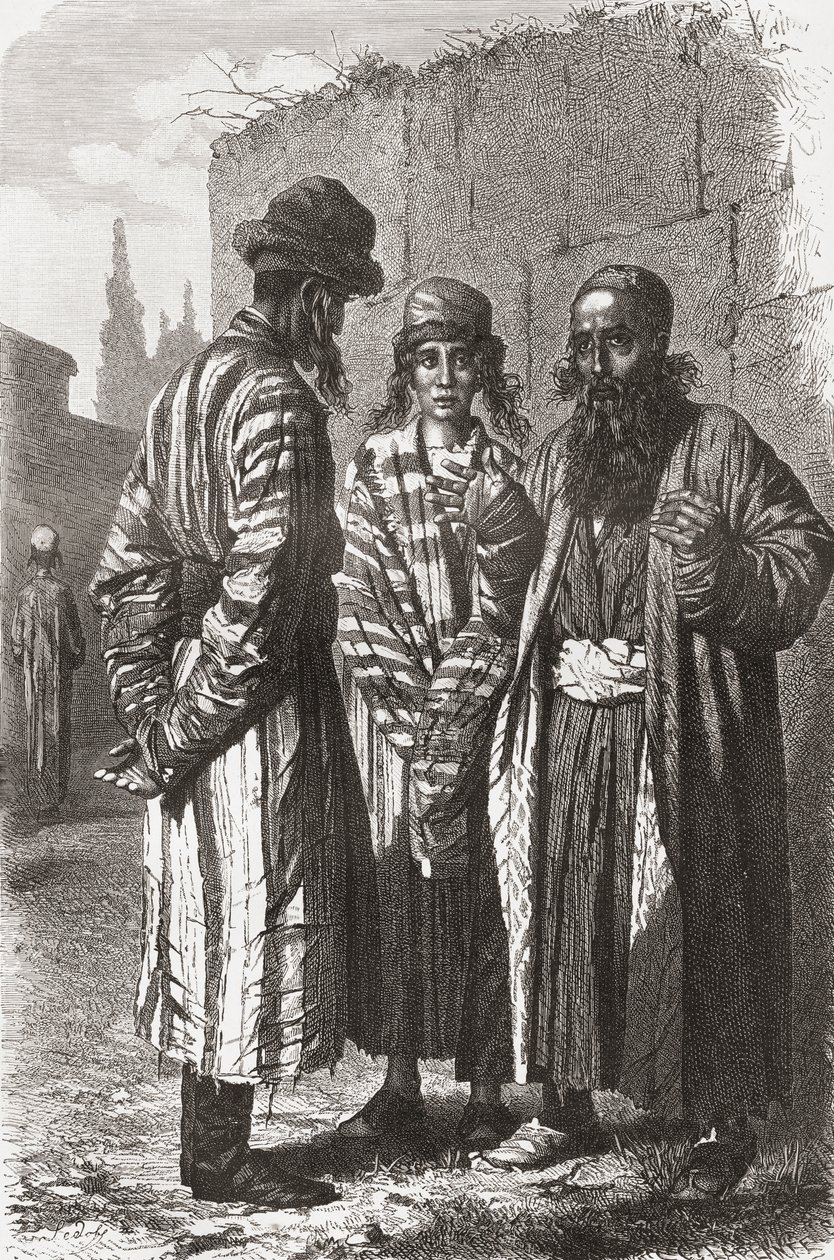 Jøder i Tasjkent, hovedstaden i Usbekistan, illustration fra 