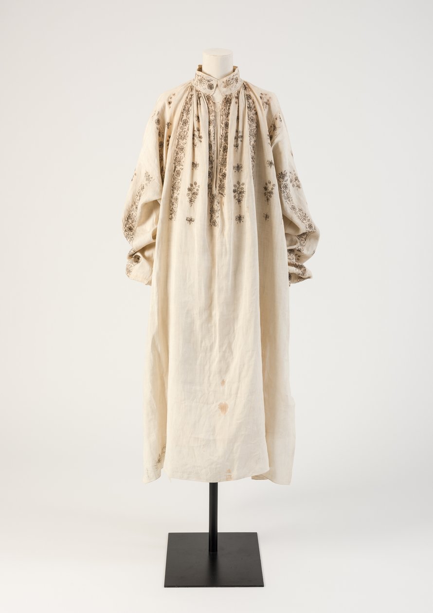 Herre blackwork broderet hør-skjorte, 1600-tallet (hør) af Unbekannt Unbekannt