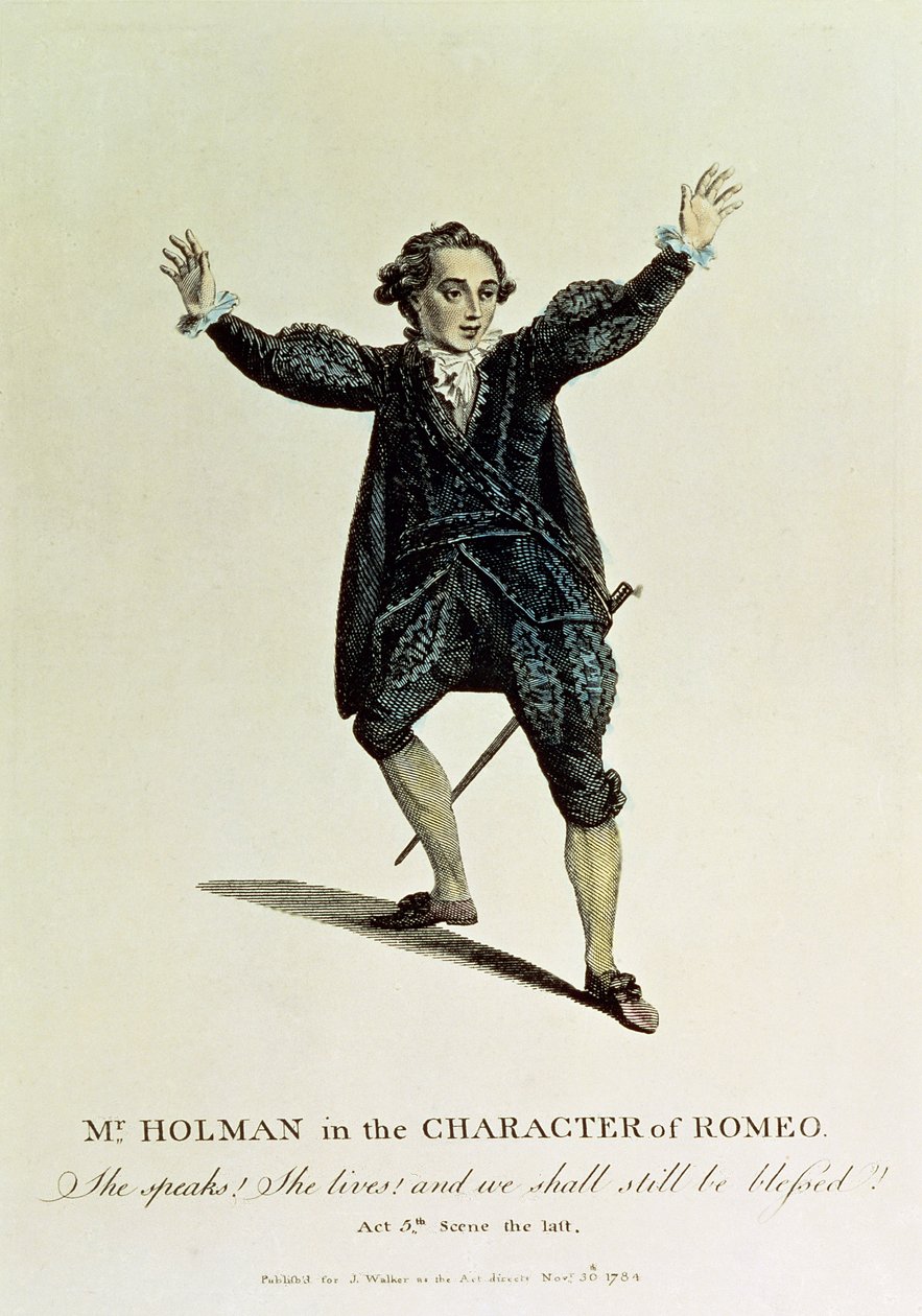 Mr Holman i karakteren af Romeo, pub. 1784 af Unbekannt Unbekannt