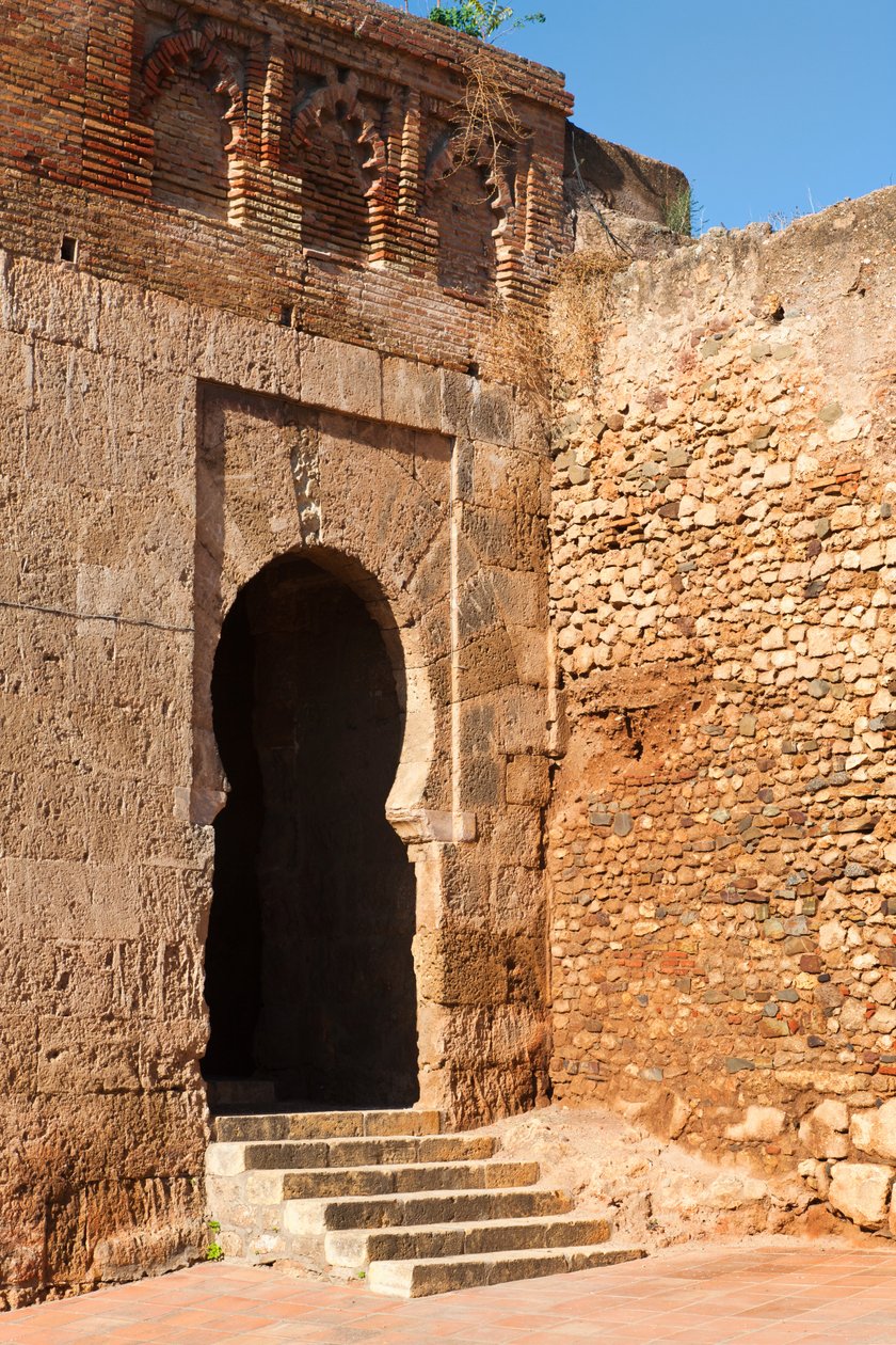 Niebla, Huelva-provinsen, Andalusien, det sydlige Spanien. Puerta del Buey, eller Oksens Port, en af indgangene gennem murene ind til byen. af Unbekannt Unbekannt
