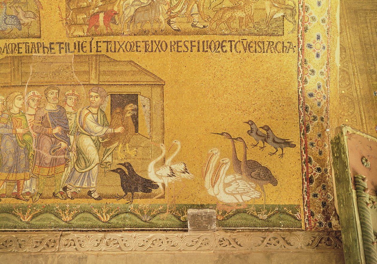 Noah tager dyrene ind i arken, mosaik i forhallen i San Marco, Venedig af Unbekannt Unbekannt