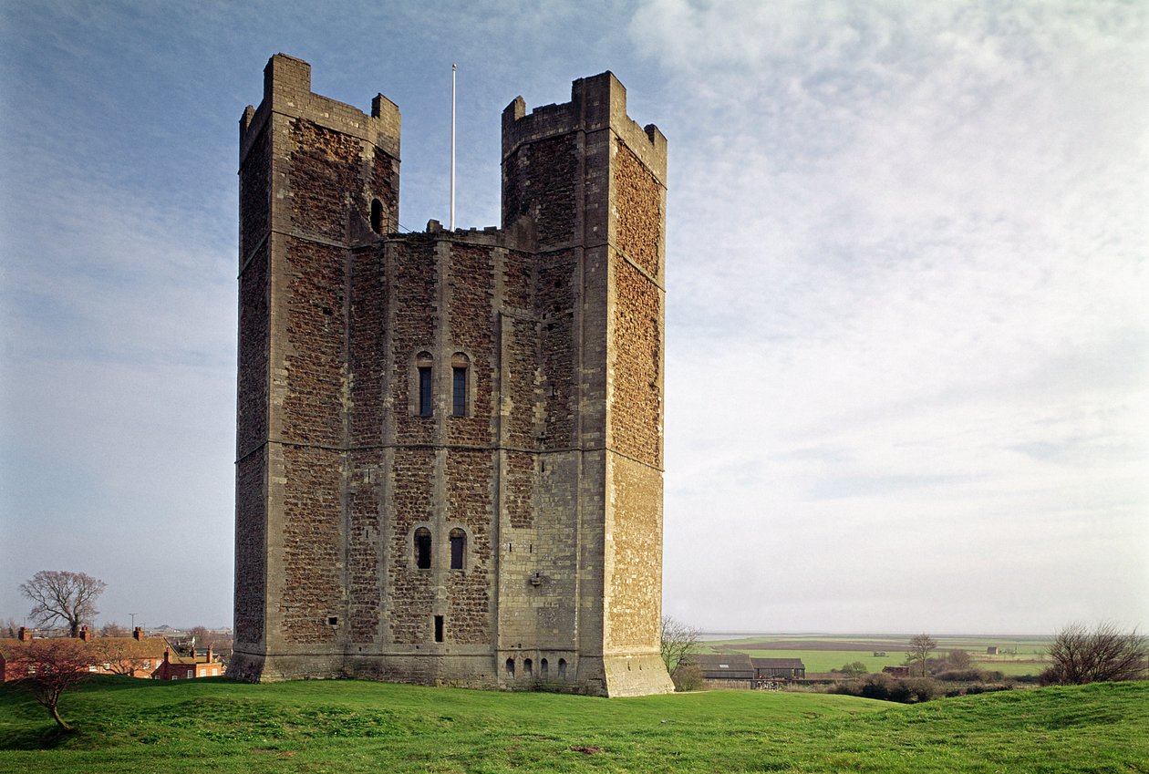 Orford Castle, udvendig udsigt over holdene (1165-72), Suffolk, Storbritannien af Unbekannt Unbekannt