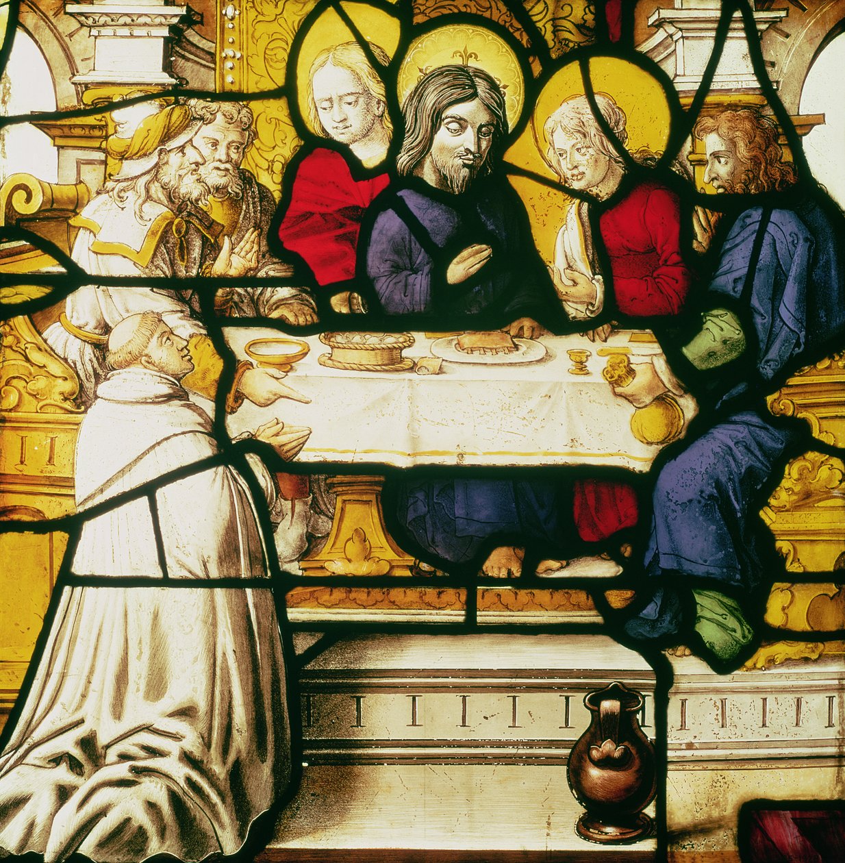 Panel, der forestiller St. Andreas ved nadveren i Emmaus af Unbekannt Unbekannt