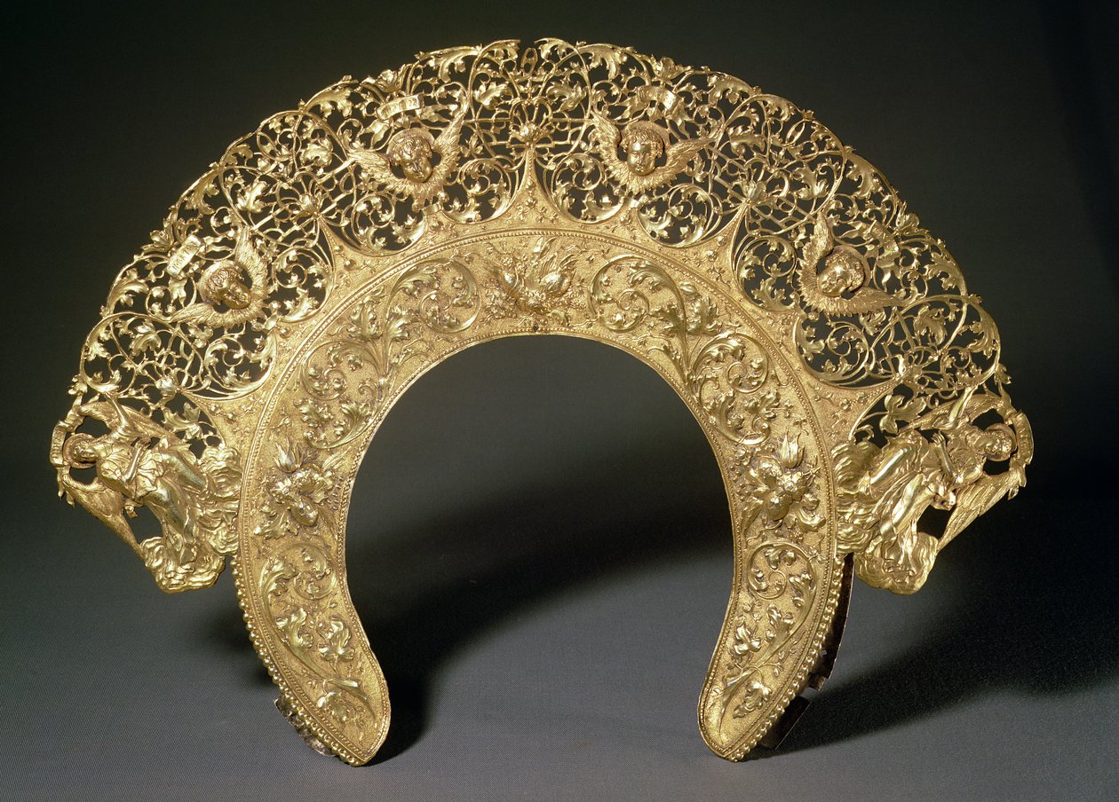 Russisk diadem med filigranarbejde af sølvsmed med monogrammet C.A., ca. 1730