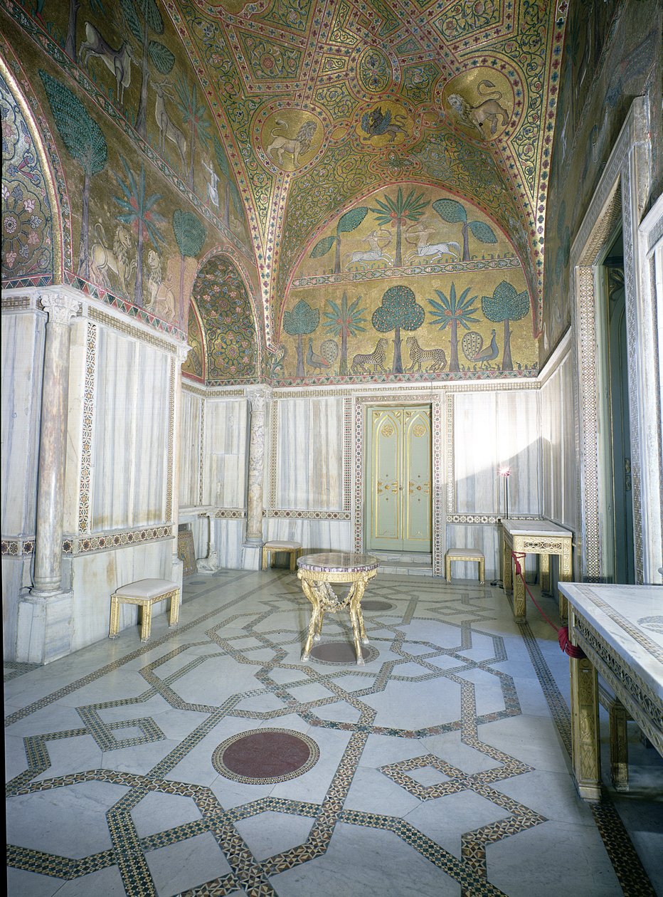 Sala di Ruggero af arabiske og byzantinske håndværkere, Palazzo dei Normanni, Palermo, Italien af Unbekannt Unbekannt