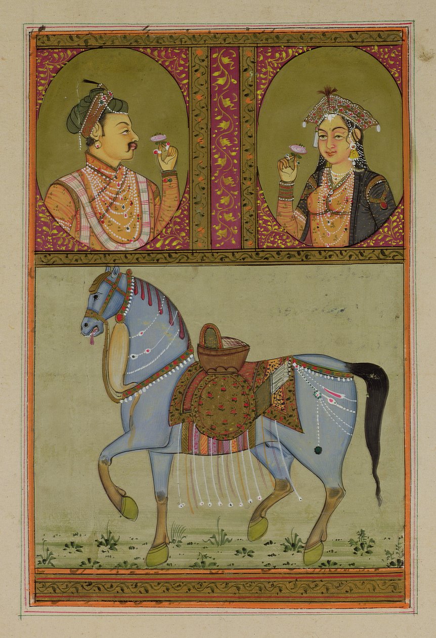 Shah Jahan (1592-1666) og Muntaz Mahal, hans kone (d.1629), Mughal af Unbekannt Unbekannt