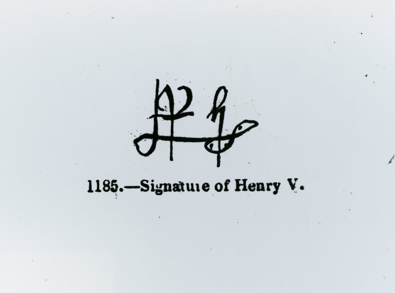 Signatur af Henrik V (1387-1422) af Unbekannt Unbekannt