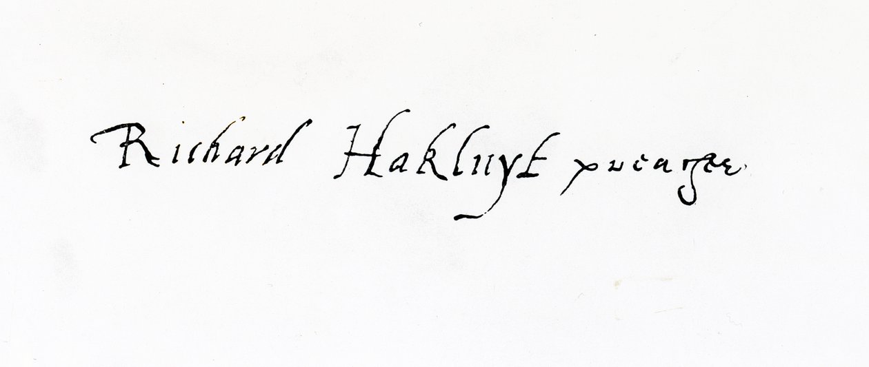 Signatur af Richard Hakluyt (ca. 1552-1616) af Unbekannt Unbekannt