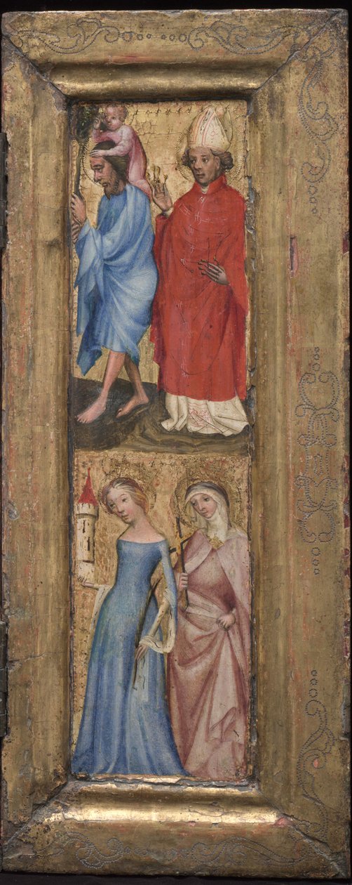 St. Christopher og St. Erasmus, St. Barbara og en anden kvindelig helgen af Unbekannt Unbekannt